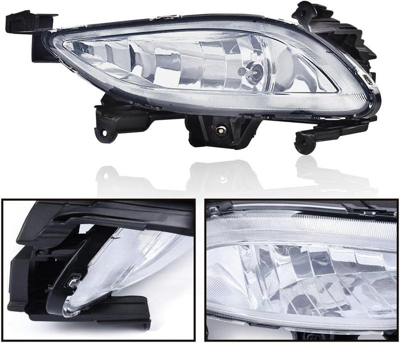 DOTCOM Front Bumper Fog Light Assembly Compatible with Sonata 2011 2012 2013,Clear Lens Driving Fog Lamps 92201-3Q000 92202-3Q000 HY2593134 HY2592134 - Image 5